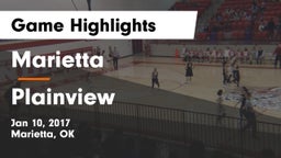 Marietta  vs Plainview Game Highlights - Jan 10, 2017