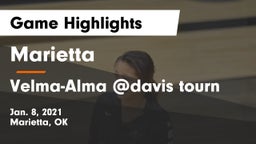 Marietta  vs Velma-Alma @davis tourn Game Highlights - Jan. 8, 2021