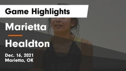 Marietta  vs Healdton  Game Highlights - Dec. 16, 2021