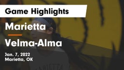 Marietta  vs Velma-Alma  Game Highlights - Jan. 7, 2022