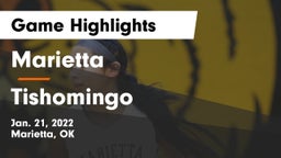 Marietta  vs Tishomingo  Game Highlights - Jan. 21, 2022