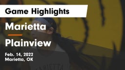 Marietta  vs Plainview  Game Highlights - Feb. 14, 2022