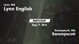 Matchup: Lynn English vs. Swampscott  2016