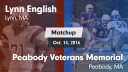 Matchup: Lynn English vs. Peabody Veterans Memorial  2016