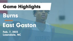 Burns  vs East Gaston  Game Highlights - Feb. 7, 2023