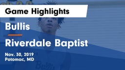 Bullis  vs Riverdale Baptist Game Highlights - Nov. 30, 2019