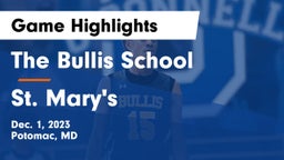 The Bullis School vs St. Mary's  Game Highlights - Dec. 1, 2023