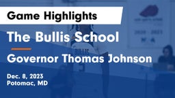 The Bullis School vs Governor Thomas Johnson  Game Highlights - Dec. 8, 2023