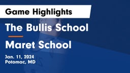 The Bullis School vs Maret School Game Highlights - Jan. 11, 2024