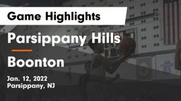 Parsippany Hills  vs Boonton  Game Highlights - Jan. 12, 2022