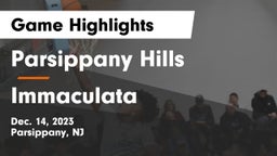 Parsippany Hills  vs Immaculata  Game Highlights - Dec. 14, 2023