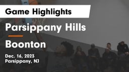 Parsippany Hills  vs Boonton  Game Highlights - Dec. 16, 2023
