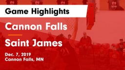 Cannon Falls  vs Saint James Game Highlights - Dec. 7, 2019