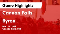 Cannon Falls  vs Byron  Game Highlights - Dec. 17, 2019