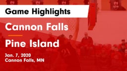 Cannon Falls  vs Pine Island  Game Highlights - Jan. 7, 2020
