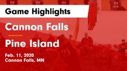 Cannon Falls  vs Pine Island  Game Highlights - Feb. 11, 2020