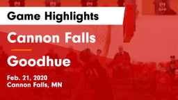 Cannon Falls  vs Goodhue  Game Highlights - Feb. 21, 2020