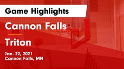 Cannon Falls  vs Triton  Game Highlights - Jan. 22, 2021