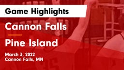 Cannon Falls  vs Pine Island  Game Highlights - March 3, 2022