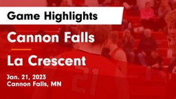Cannon Falls  vs La Crescent  Game Highlights - Jan. 21, 2023