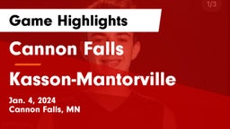 Cannon Falls  vs Kasson-Mantorville  Game Highlights - Jan. 4, 2024