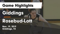 Giddings  vs Rosebud-Lott  Game Highlights - Nov. 19, 2019