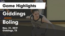 Giddings  vs Boling  Game Highlights - Nov. 21, 2019
