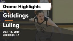 Giddings  vs Luling  Game Highlights - Dec. 14, 2019