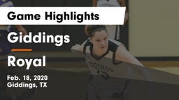 Giddings  vs Royal  Game Highlights - Feb. 18, 2020