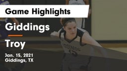 Giddings  vs Troy  Game Highlights - Jan. 15, 2021