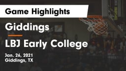 Giddings  vs LBJ Early College  Game Highlights - Jan. 26, 2021