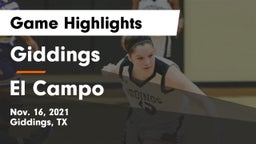 Giddings  vs El Campo  Game Highlights - Nov. 16, 2021