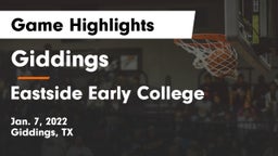 Giddings  vs Eastside Early College  Game Highlights - Jan. 7, 2022