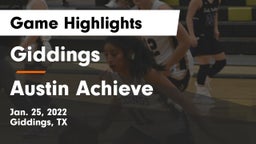 Giddings  vs Austin Achieve Game Highlights - Jan. 25, 2022