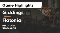 Giddings  vs Flatonia Game Highlights - Dec. 7, 2023