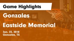 Gonzales  vs Eastside Memorial  Game Highlights - Jan. 23, 2018