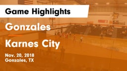Gonzales  vs Karnes City  Game Highlights - Nov. 20, 2018
