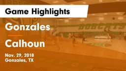 Gonzales  vs Calhoun  Game Highlights - Nov. 29, 2018