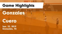 Gonzales  vs Cuero  Game Highlights - Jan. 22, 2019