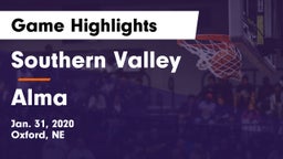 Southern Valley  vs Alma  Game Highlights - Jan. 31, 2020