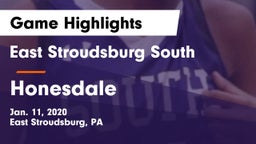 East Stroudsburg  South vs Honesdale  Game Highlights - Jan. 11, 2020