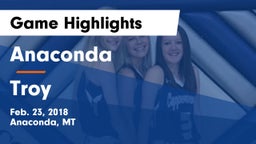 Anaconda  vs Troy Game Highlights - Feb. 23, 2018