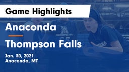Anaconda  vs Thompson Falls  Game Highlights - Jan. 30, 2021