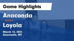 Anaconda  vs Loyola Game Highlights - March 12, 2021
