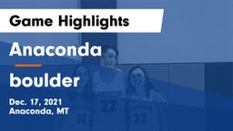 Anaconda  vs boulder Game Highlights - Dec. 17, 2021