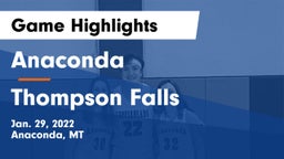 Anaconda  vs Thompson Falls  Game Highlights - Jan. 29, 2022
