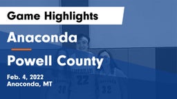 Anaconda  vs Powell County  Game Highlights - Feb. 4, 2022