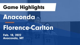 Anaconda  vs Florence-Carlton  Game Highlights - Feb. 18, 2022