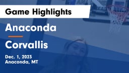 Anaconda  vs Corvallis  Game Highlights - Dec. 1, 2023