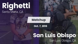 Matchup: Righetti  vs. San Luis Obispo  2016